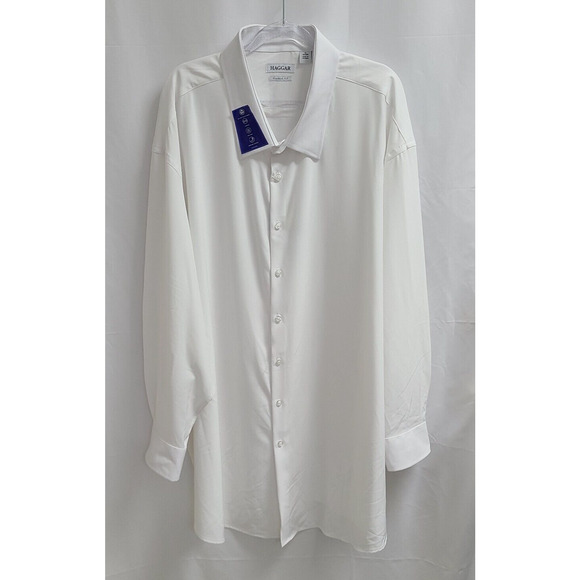 Haggar Classic Fit Premium Comfort Long Sleeve Dress Shirt Big Men's 20 34/35B - Picture 1 of 11
